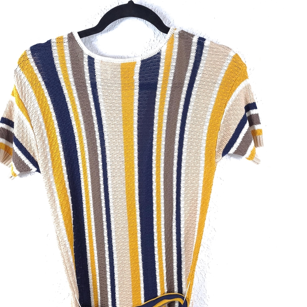 FRAME Le Lace Shirt Dress Stripe Belted - Picture 10 of 14